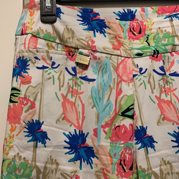 Size 8 Breezes Tropical Spring and Summer print pants. Stretchy, control waist. - Picture 2 of 3